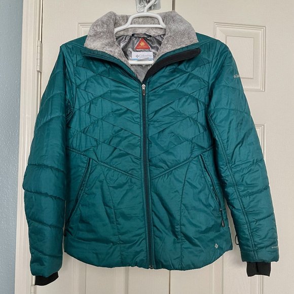 Columbia Women's Jacket L Interchange Omni-Heat Puffer Emerald Great Condition! - Picture 1 of 14